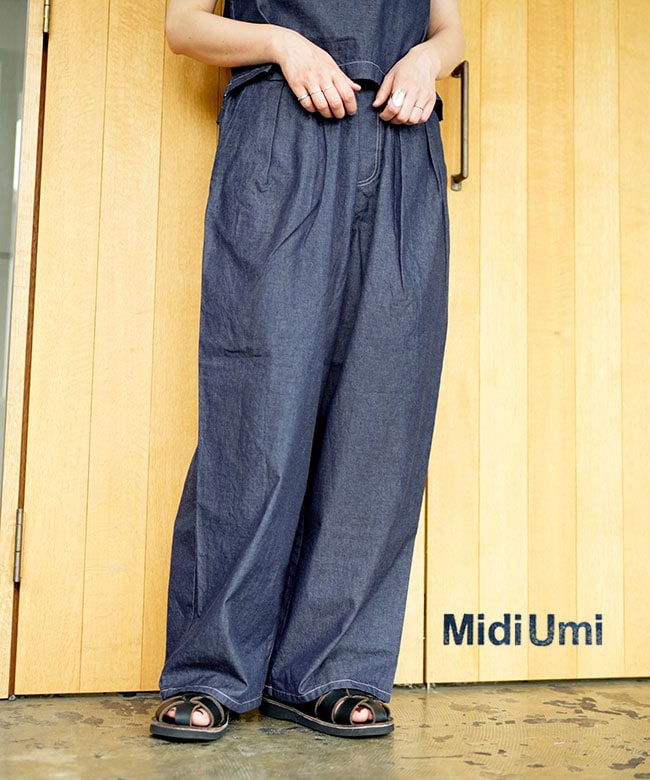 umi.様 用 出品ページ Midi Umi(ミディウミ) デニムタックワイドイージーパンツ ボトムス