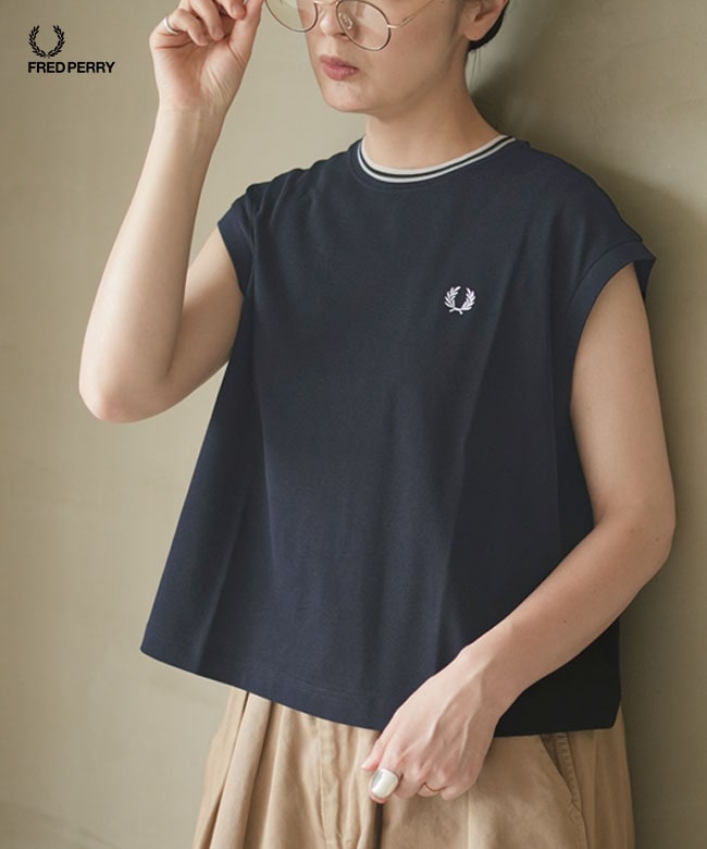 FRED PERRY(フレッドペリー) SHEER TIPPED PIQUE T-SHIRT シアー ティップド ピケTシャツ ノースリーブ【メール便対応可】 [G2175]