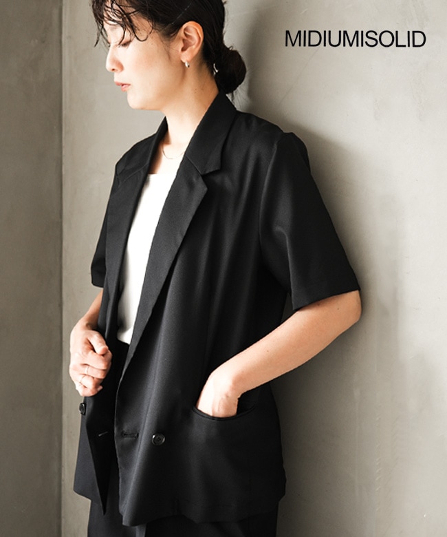 MIDIUMISOLID(ミディウミソリッド)half sleeve jacket ハーフスリーブ