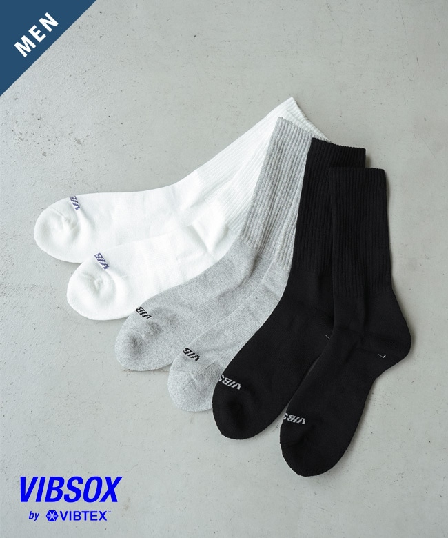 VIBSOX(ビブソックス) RIB SOCKS メンズ 靴下 ショート丈 25-28cm【メール便対応可】[VIS-01]