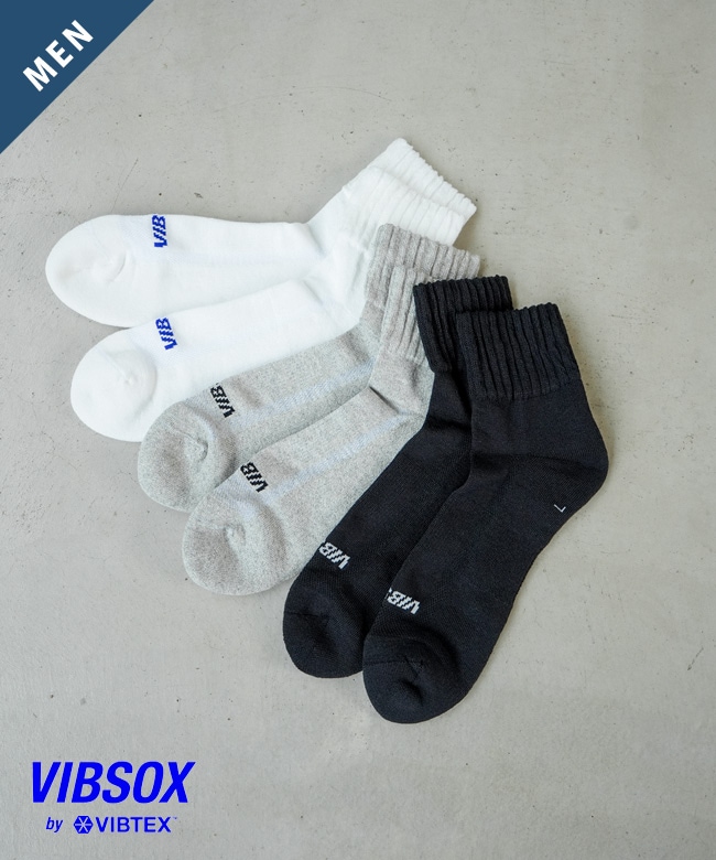 VIBSOX(ビブソックス) SHORT RIB SOCKS メンズ 靴下 ショート丈 25