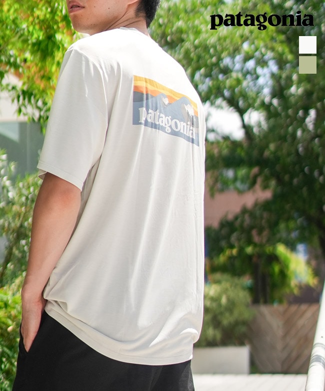 【国内正規販売店】Patagonia(パタゴニア)M'S CAP COOL DAILY SHIRT -BOARDSHORT LOGO メンズキャプリーンクールデイリーシャツ(ボートショーツ・ロゴ) 半袖Tシャツ【メール便対応可】[45481]
