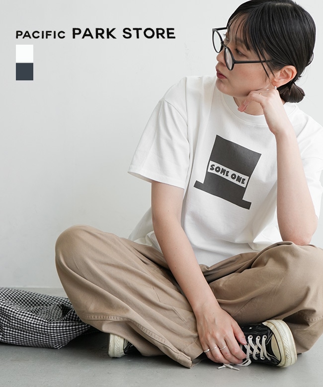 【SALE 20%OFF】PACIFIC PARK STORE(パシフィックパークストア) 17/-BD天竺 五分袖ヘムラウンドプリントTee SOME ONE レディース トップス Tシャツ【メール便対応可】[PPS-28274] セール