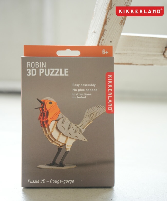 KIKKERLAND(キッカーランド) ROBIN 3D PUZZLE アメリカンロビン コマツグミ パズル 紙 ディスプレイ [kgg289]