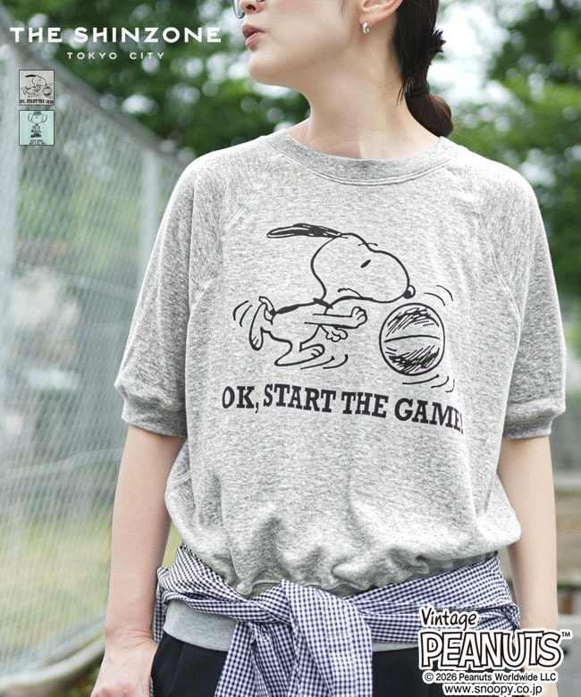 THE SHINZONE(ザ シンゾーン) PEANUTS HALF SLEEVE SWEATSHIRT