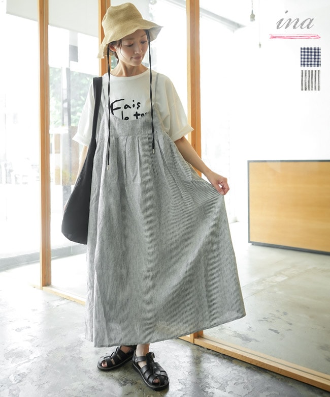 SALE 10%OFF】ina(イナ) 胸ピンタックキャミワンピース レディース