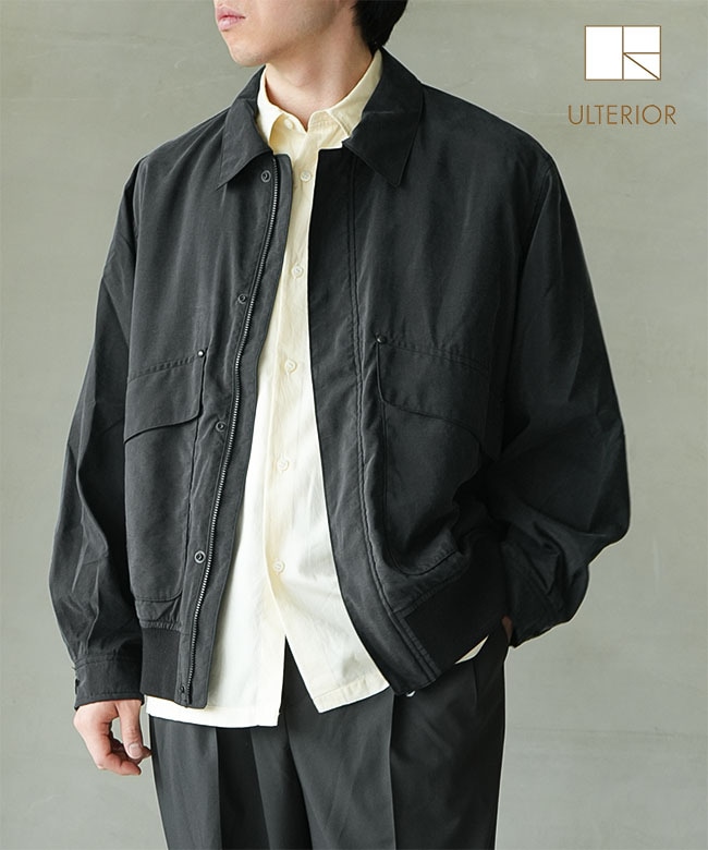 ULTERIOR(アルテリア) Silk Nylon Taffeta Flight Jacket シルク