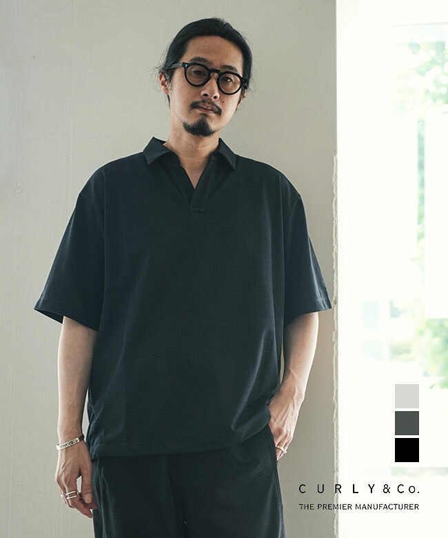 Curly&Co.(カーリー) DOT MESH SKIPPER ドットメッシュスキッパー トップス カットソー 半袖 メンズ [262-110713]