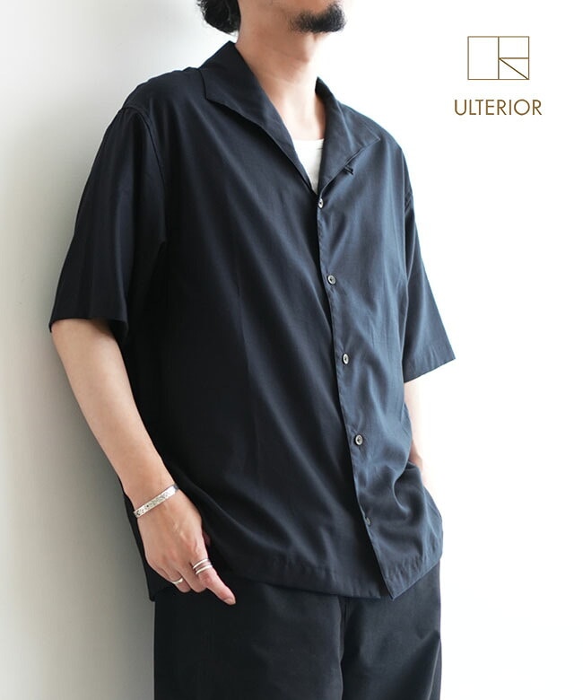 トップス ULTERIOR SILKYSOFTTWILLSHARKCOLLARSHIRT ULTERIOR(アルテリア) SILKY SOFT TWILL SHARK COLLAR SHIRT シルキー