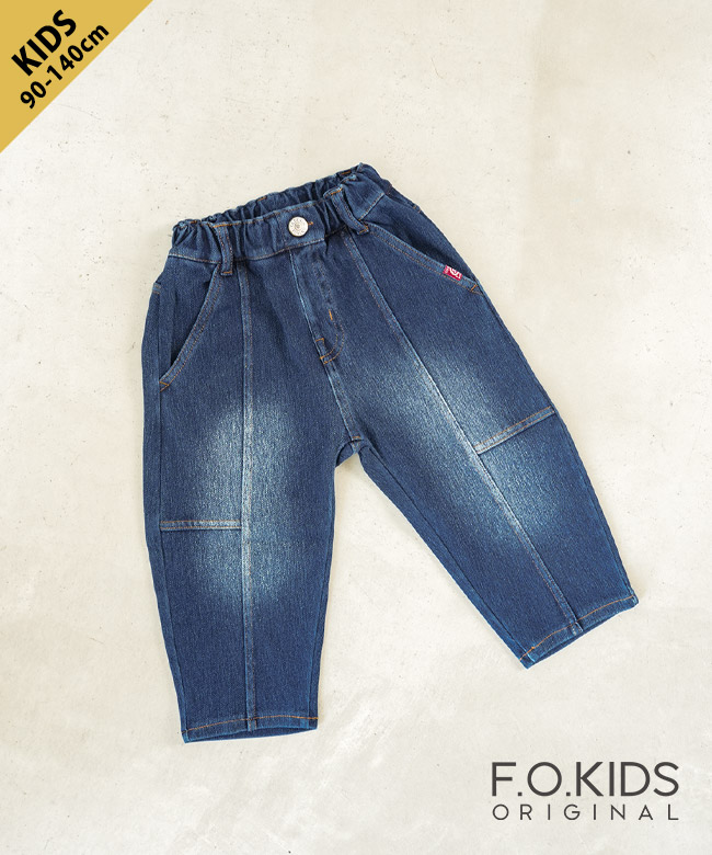 F.O.KIDS(エフオーキッズ) デニムニットパンツ 10分丈 ボトムス ズボン デニム 90 100 110 120 130 140サイズ [R420026]