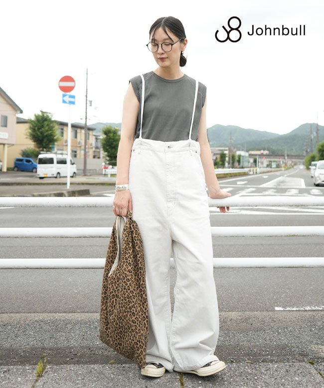 JOHNBULL(ジョンブル) デニムサスペンダーオーバーパンツ レディース