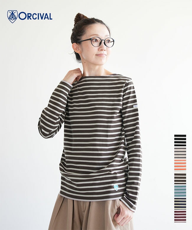 ORCIVAL(オーチバル/オーシバル) BOAT-NECK LONG SLEEVE T-SHIRTS ボートネック ロングスリーブTシャツ【メール便対応可】 [OR-C0137BFJ]
