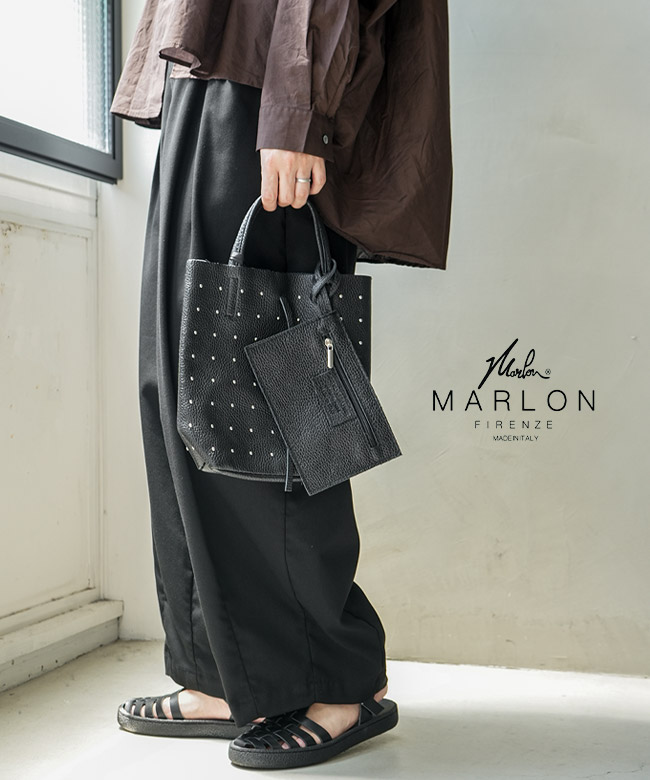 MARLON FIRENZE(マーロンフィレンツェ) SHOPPER MINI STUDS ショッパーミニスタッズ レザーバッグ ショルダーバッグ ポーチ付き [53264-1-00811]