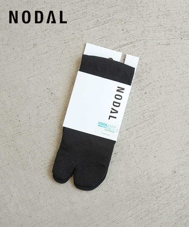 NODAL(ノーダル) COOLMAX EcoMade Fiber Socks (Black) クールマックス エコメイド ファイバー ソックス 靴下 ソックス 足袋ソックス【メール便対応可】[ND23X006BK-ML]