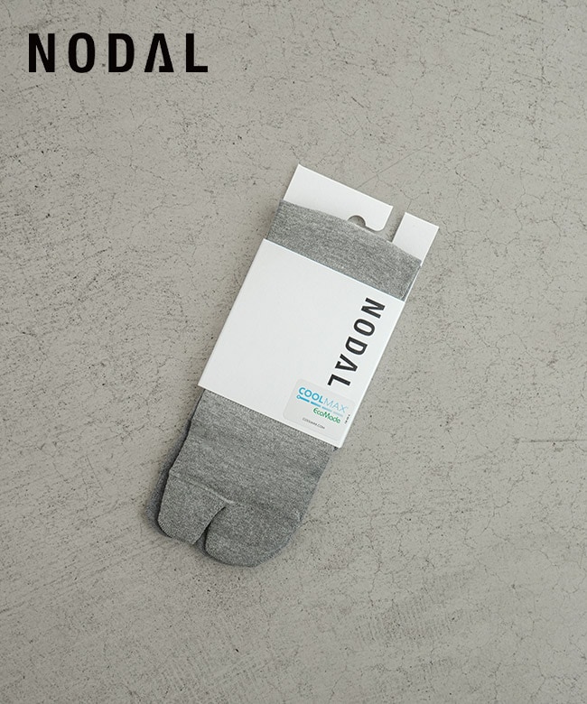 NODAL(ノーダル) COOLMAX EcoMade Fiber Socks (Gray) クールマックス エコメイド ファイバー ソックス 靴下 ソックス 足袋ソックス【メール便対応可】[ND23X006GY-ML]