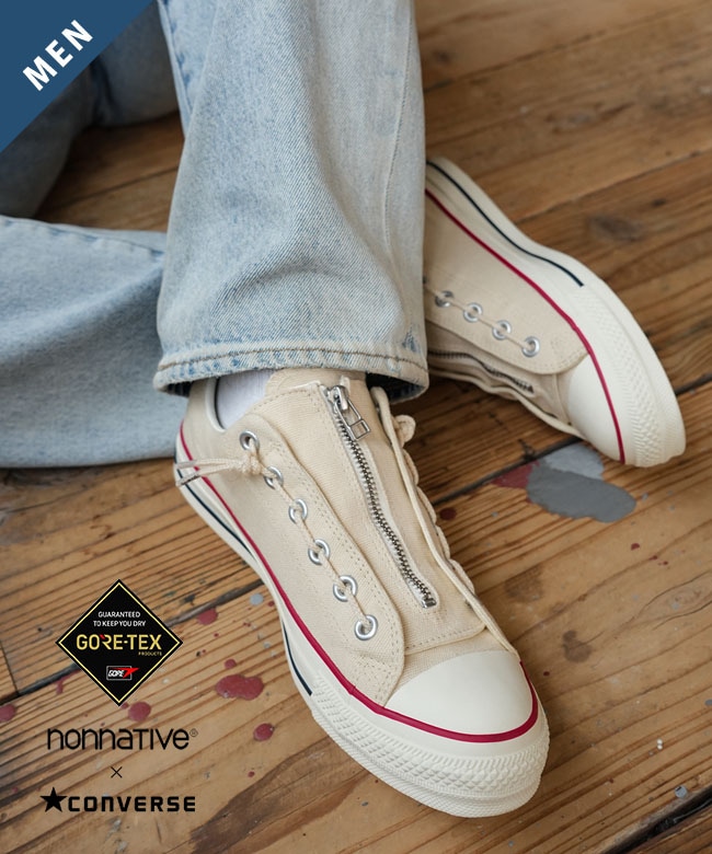 nonnative(ノンネイティブ) 【替え紐付き】CONVERSE × nonnative ALL STAR GORE-TEX CENTERZIP OX / NN オールスター ゴアテックス センタージップ スニーカー 靴 シューズ コラボ [NN-F4851]【付属品あり】