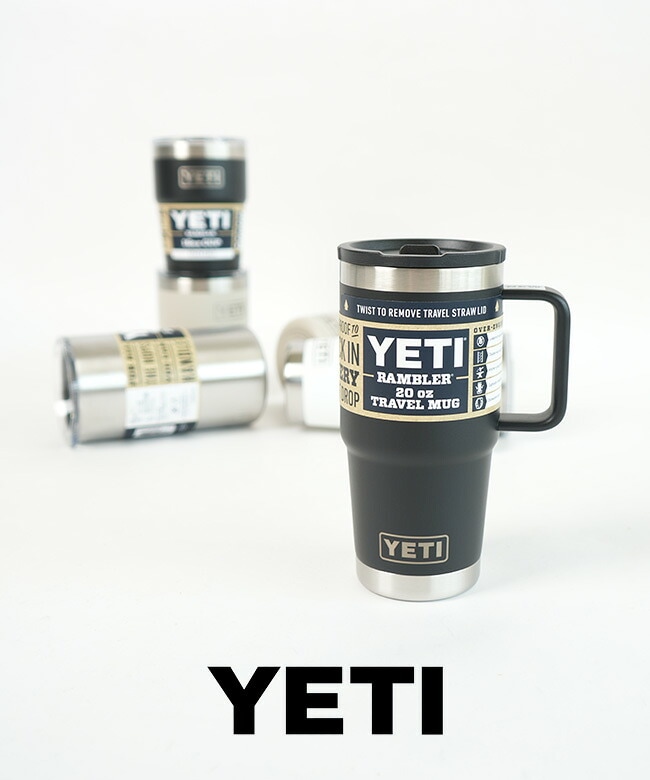 【ステッカー・予備ストロー付属】YETI(イエティー) / RAMBLER 20oz STR TRAVEL MUG BLACK 591ml ランブラー20oz トラベルストローマグ ブラック 591ml [21071506225]【付属品あり】