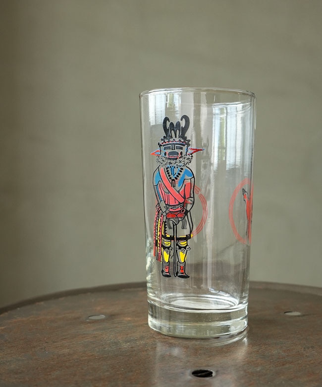 Kachina Glass  カチーナグラス  カチナ ガラスコップ ホピ族 インディアン ネイティブアメリカン レトロ ヴィンテージ雑貨 [kachina-glass]