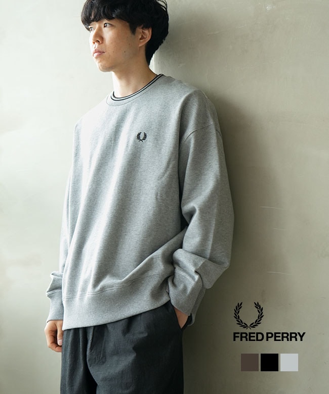 FRED PERRY(フレッドペリー) Oversized Tipped Sweatshirt オーバーサイズティップドスウェットシャツ [M3497]