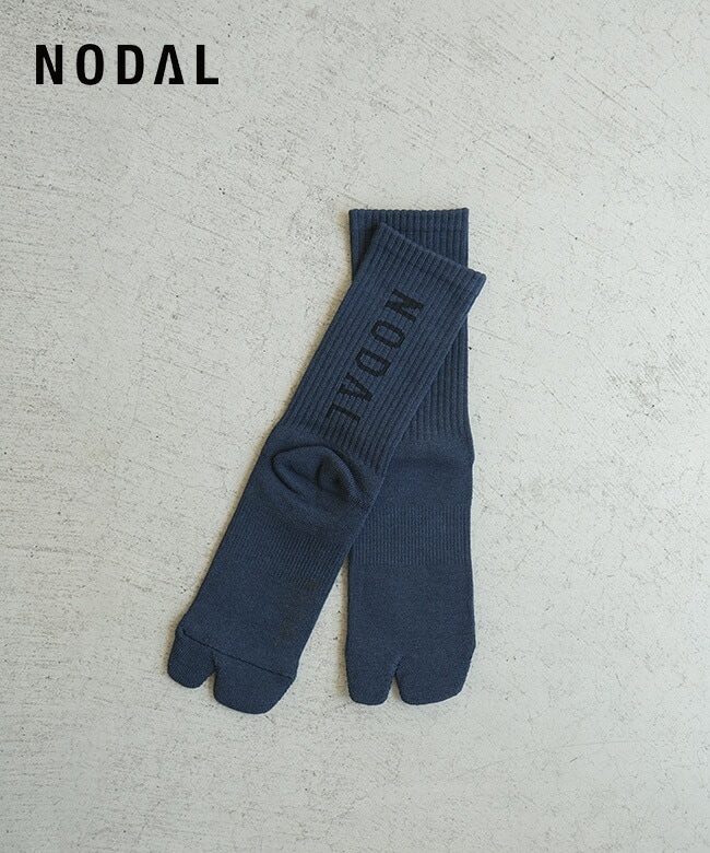 NODAL(ノーダル) NODAL Logo Socks (Navy×Black) ノーダルロゴソックス 靴下 ソックス 足袋ソックス【メール便対応可】[ND21X022NV-ML]