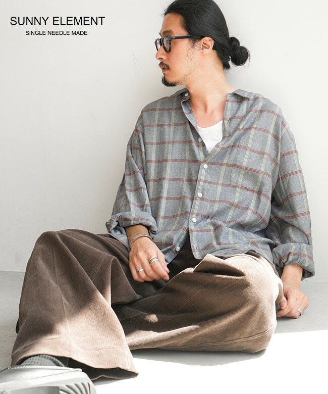 SUNNY ELEMENT(サニーエレメント) Vineyard Shirt ヴィンヤードシャツ チェック柄 羽織り[s-048]