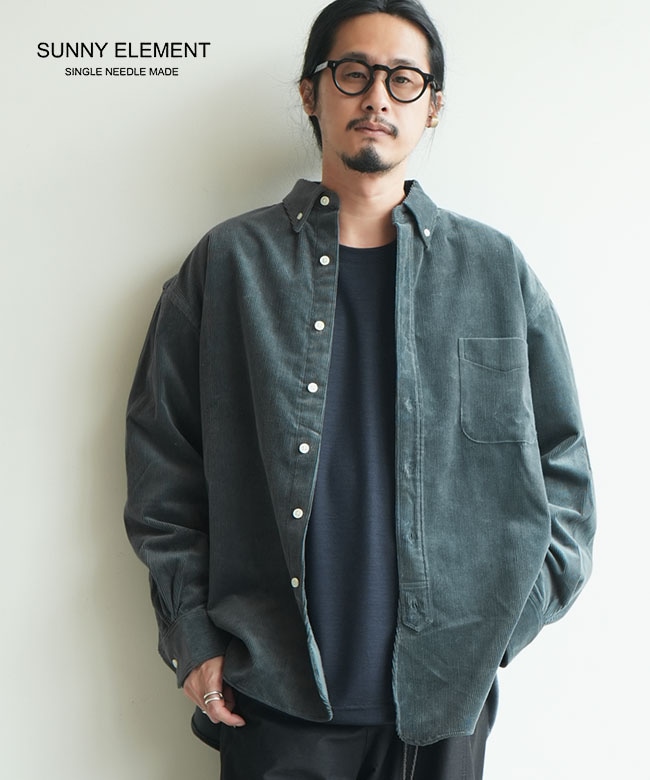 SUNNY ELEMENT(サニーエレメント) Hike BD Shirt Corduroy ハイクボタンダウンシャツ コーデュロイ メンズ トップス [s-026-1]