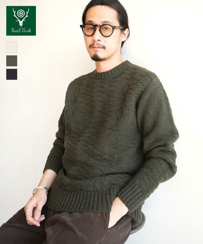 South2West8(サウスツーウエストエイト) Fisherman Sweater - Native Pattern フィッシャーマンセーター - ネイティブパターン メンズ トップス ニット[ty842]
