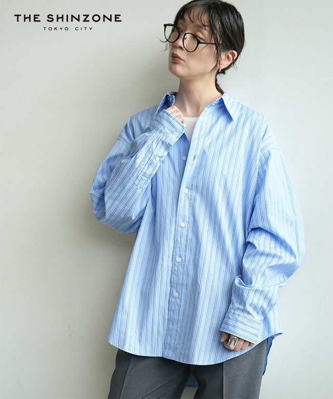 THE SHINZONE(ザ・シンゾーン)STRIPED UNCLE SHIRT ストライプアンクルシャツ [26AMSBL08]