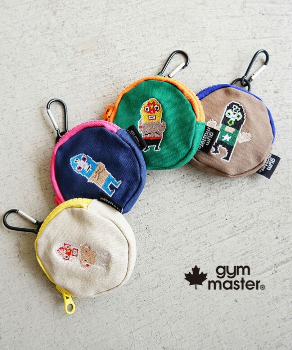 gym master(ジムマスター) レスラードット絵刺繍コインケース ミニポーチ 覆面 レスラー[G721797]【メール便対応可】