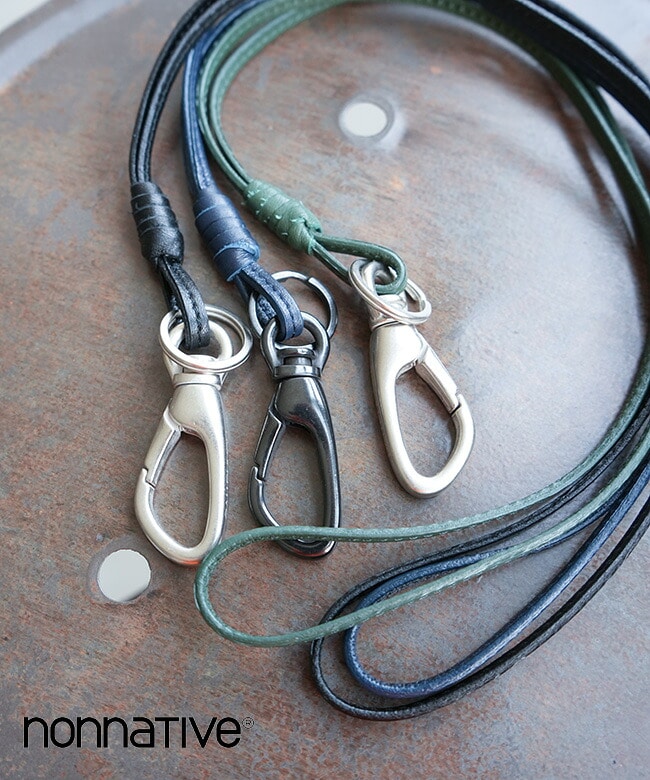 【保存箱付き】nonnative(ノンネイティブ)WORKER KEY RING WITH LEATHER CORD 革製ストラップ付きキーリング[NN-A4902]【付属品あり】