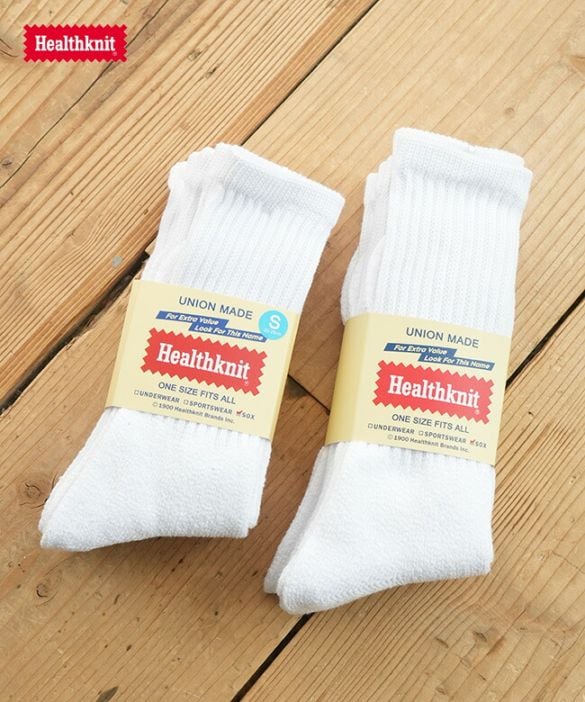 Healthknit(ヘルスニット) シンカーホワイト無地3Pソックス 靴下 ユニセックス メンズ レディース[191-3106]