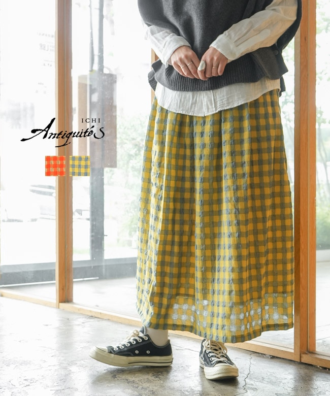 ICHI Antiquites(イチアンティークス) コットンウールギンガムチェック