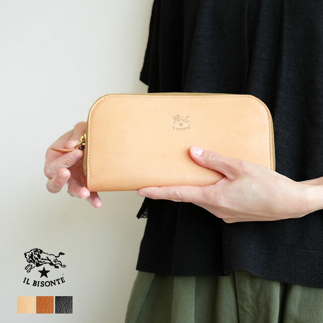 ◇【国内正規販売店】IL BISONTE(イルビゾンテ) ラウンドジップレザー
