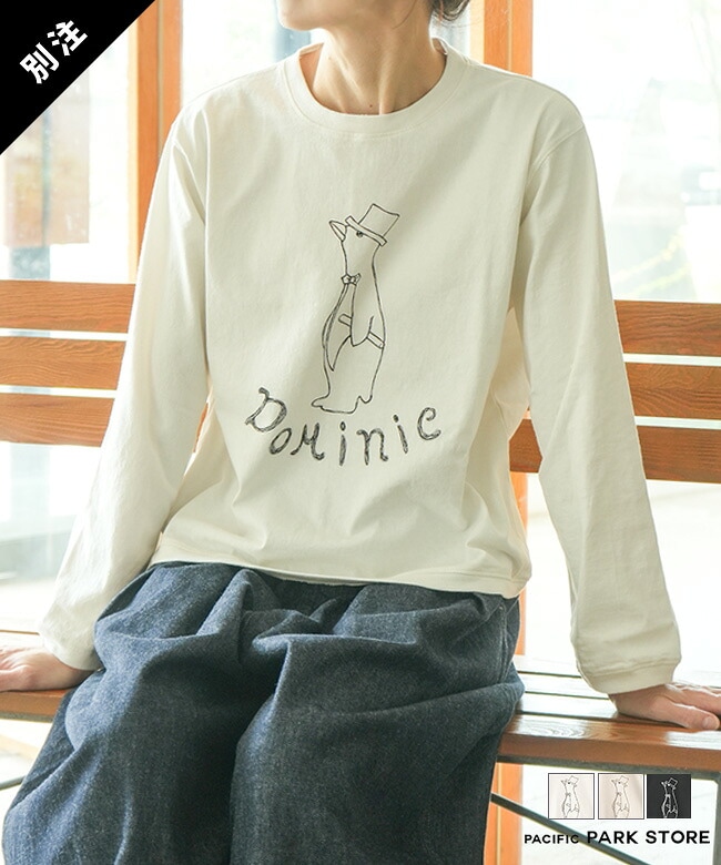 PACIFIC PARK STORE(パシフィックパークストア) 別注17/1 BD天竺ヘムラウンドプリントTee ”Dominic” レディース Tシャツ ウッディーハウス [PPS-28284]
