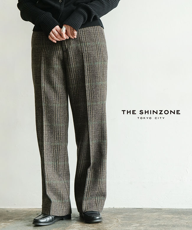 THE SHINZONE(ザ シンゾーン) BRITISH WOOL CHECKED TROUSERS ブリティッシュウールチェックドトラウザーズ レディース ボトムス パンツ [26AMSPA03]
