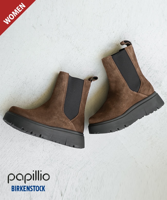 papillio by BIRKENSTOCK(パピリオ バイ ビルケンシュトック) THEDA CHELESEA セダチェルシー サイドゴア スエードレザープラットフォームウェッジソール 厚底 (NARROW FIT/幅狭) [1033220]