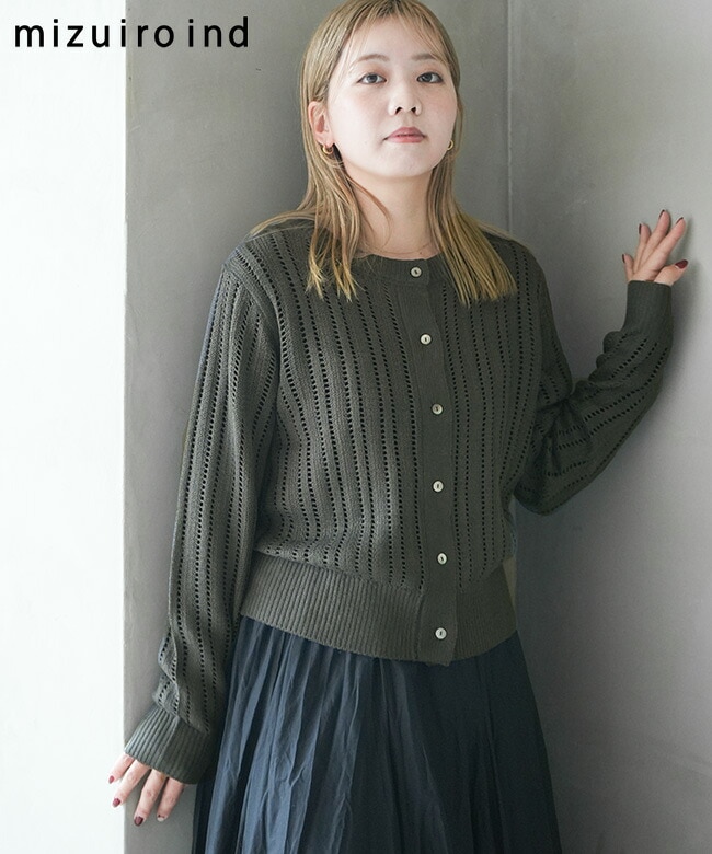 mizuiro ind(ミズイロインド)foil printing mesh crew C/D 箔プリント