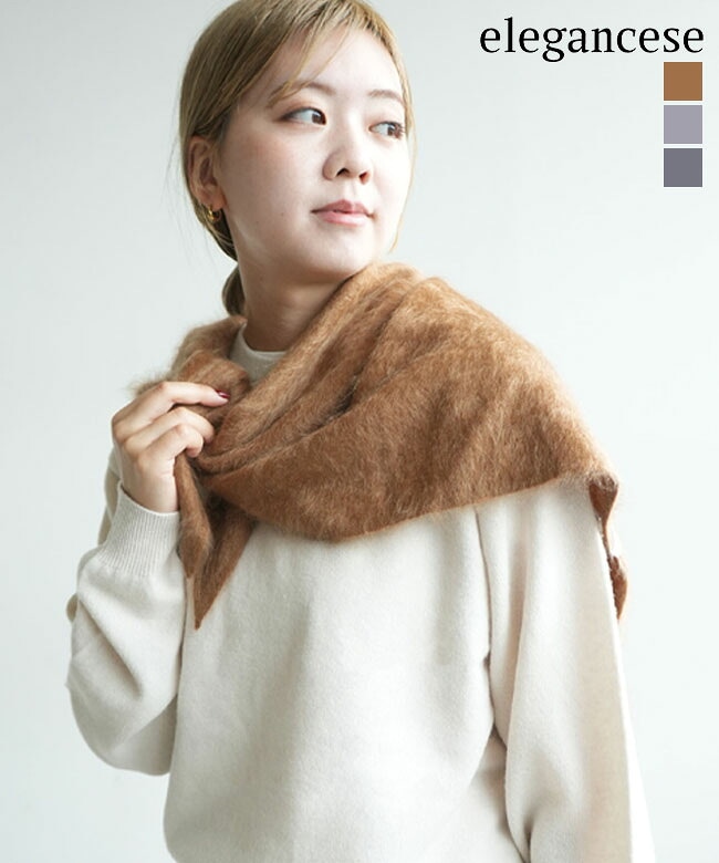 SURVIVAL OF THE FASHIONEST マフラー　ポーカーズ elegancese(エレガンセーゼ) Fur cashmere triangle scarf ファー