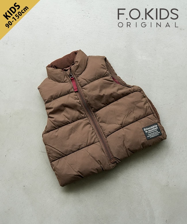 F.O.KIDS(エフオーキッズ)【洗濯機で洗える】ふわ軽インサレーションベスト 中綿 アウター 90 100 110 120 140 150 cm[R403016]