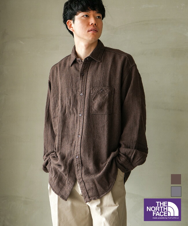 ◇THE NORTH FACE PURPLE LABEL(ザ・ノース・フェイス パープルレーベル) Flannel Heather Field Shirt フランネル・ヘザー・フィールド・シャツ メンズ トップス[N26FG049]