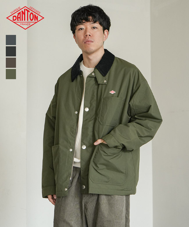 ◇DANTON(ダントン) Men's Nylon Taffeta Work Jacket メンズタフタワークジャケット アウター 中綿ジャケットブルゾン [DT-A0809STV]