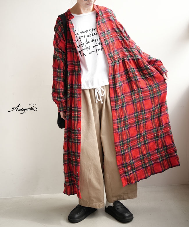 ICHI Antiquites(イチアンティークス) TARTAN CHECK DRESS タータン