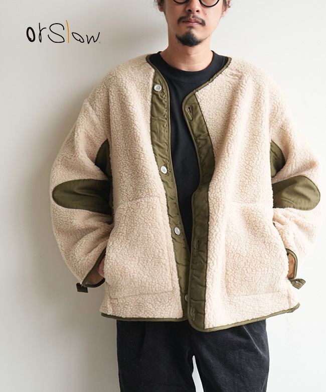 orSlow(オアスロウ)M-65 FISH TAIL COAT LINER (BEIGE)フィッシュテールコートライナー ボアジャケット[03-6165-67]