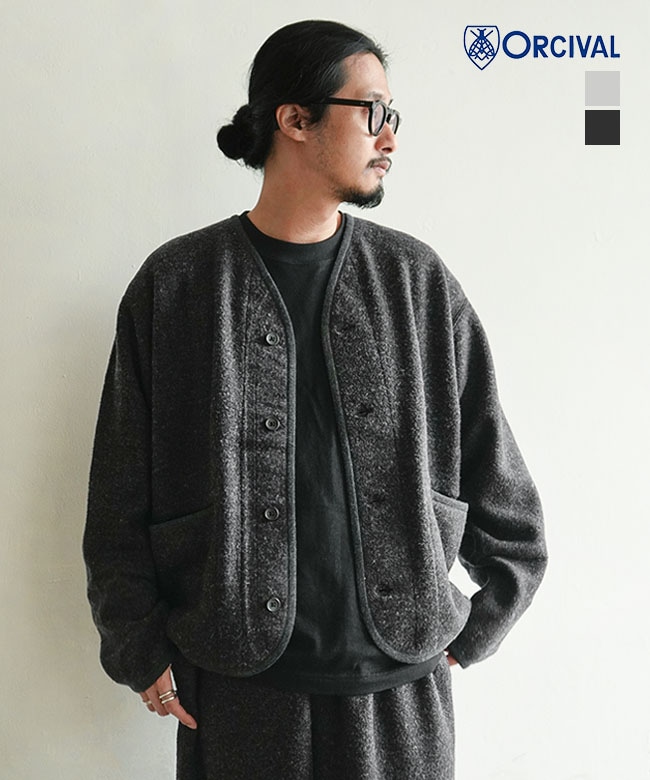 ORCIVAL(オーシバル/オーチバル) Men's Napping Brushed Fleece V Neck