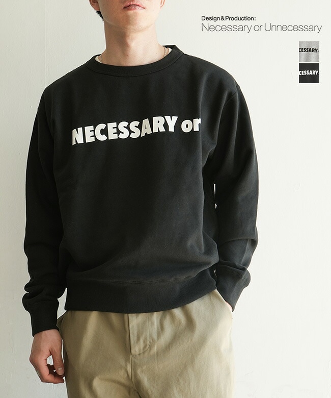 NECESSARY or UNNECESSARY/N.O.UN(ネセサリーオアアンネセサリー/ナウン) NOUN SWEAT CREW ナウン スウェット クルー メンズ トップス ロゴトレーナー 長袖[90012389]