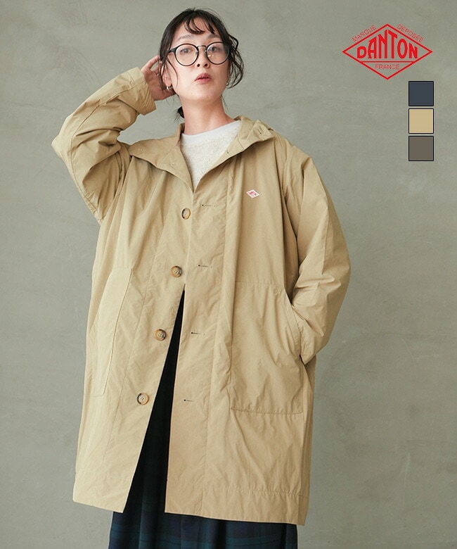 ◇ DANTON(ダントン)WOMEN'S PEACH TAFFETA INSULATION HOODED COAT