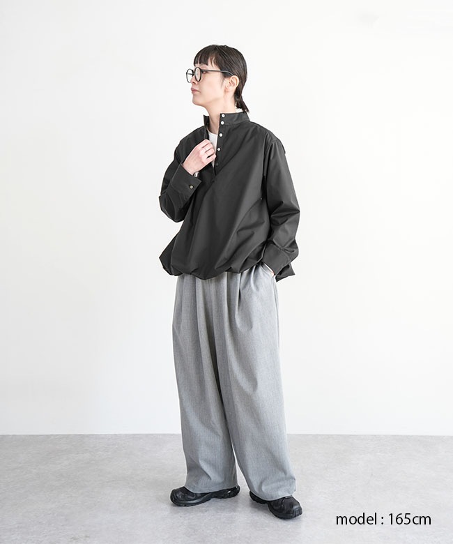 1-132190]MIDIUMISOLID(ミディウミソリッド) バルーンシャツプル  