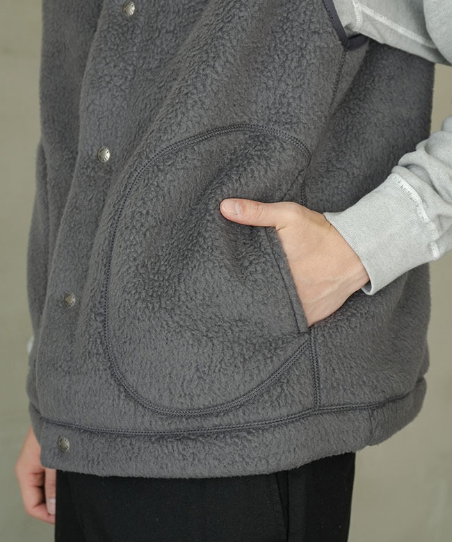 ◇[DT-A0713WNN]DANTON(ダントン) DOUBLE FACE BOA STAND COLLAR VESTT