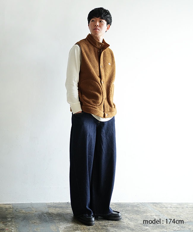 ◇DANTON(ダントン) DOUBLE FACE BOA STAND COLLAR VESTT ダブル
