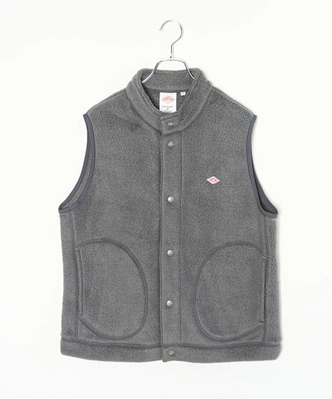 ◇DANTON(ダントン) DOUBLE FACE BOA STAND COLLAR VESTT ダブル